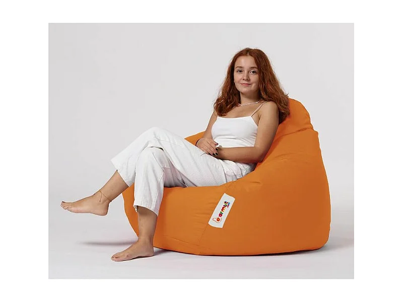 Pouf poire orange Premium XXL