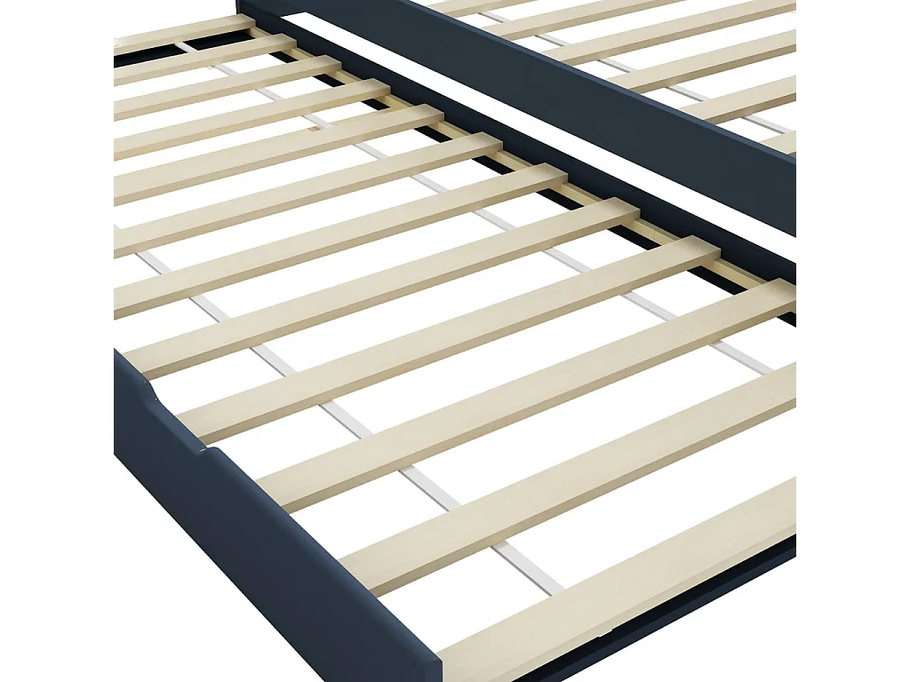 Lit banquette 2 couchages pin massif gris Sacha 90x200