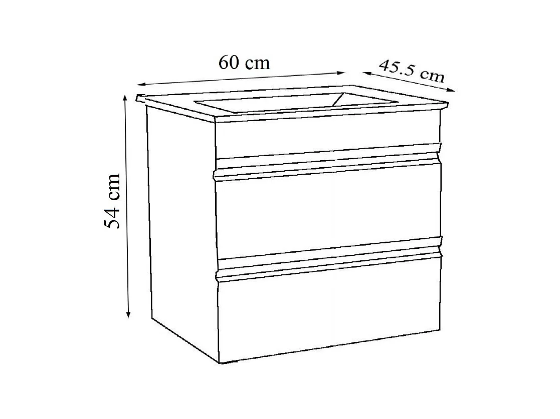 4-tlg. Waschplatz Waschtisch Schubladen Silora L