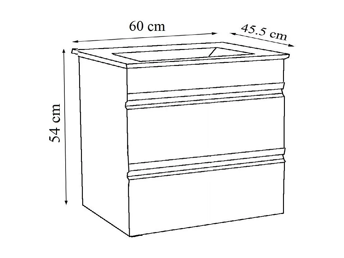 Bathroom furniture washbasin Silora Anthracite H. 180 x W. 90 x D. 46 cm