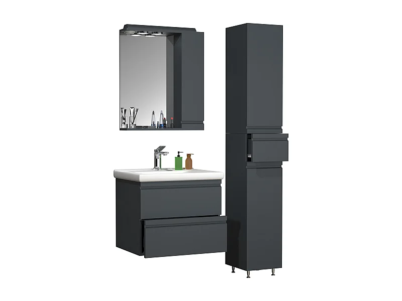 Lavabo de muebles de baño Silora Antracita AL. 180 x AN. 90 x P. 46 cm
