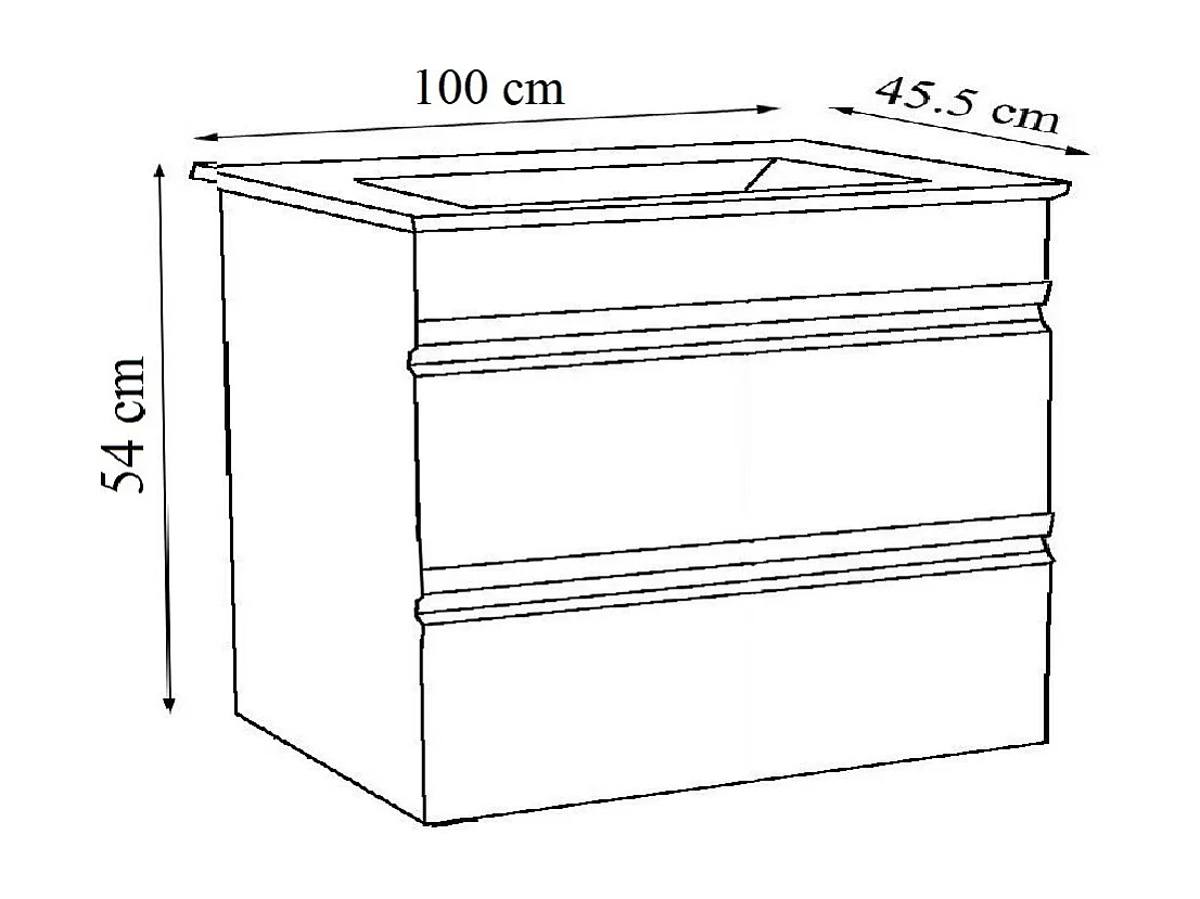 Lavabo per mobili da bagno Silora Antracite A. 180 x L. 130 x P. 46 cm