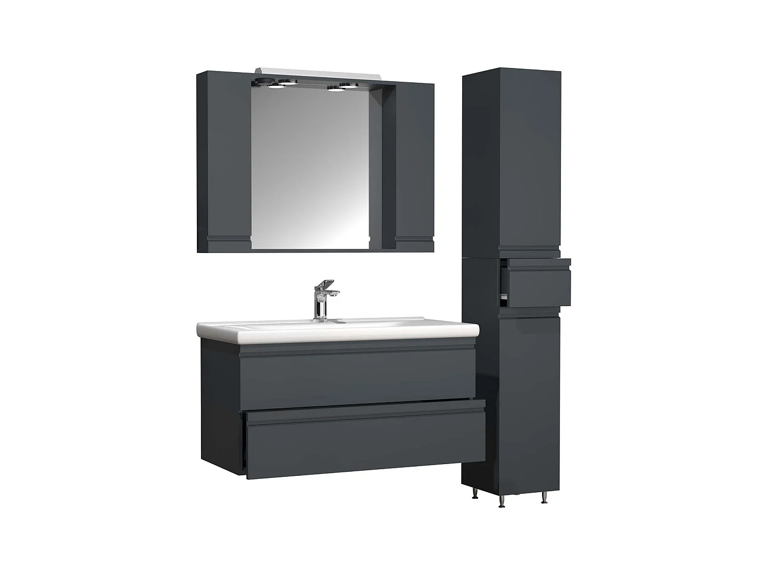 SiloraXL ensemble de meubles de salle de bains anthracite.
