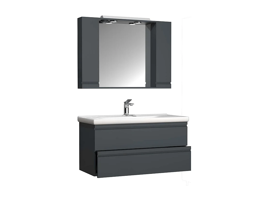 Bathroom furniture washbasin Silora Anthracite H. 125 x W. 100 x D. 46 cm