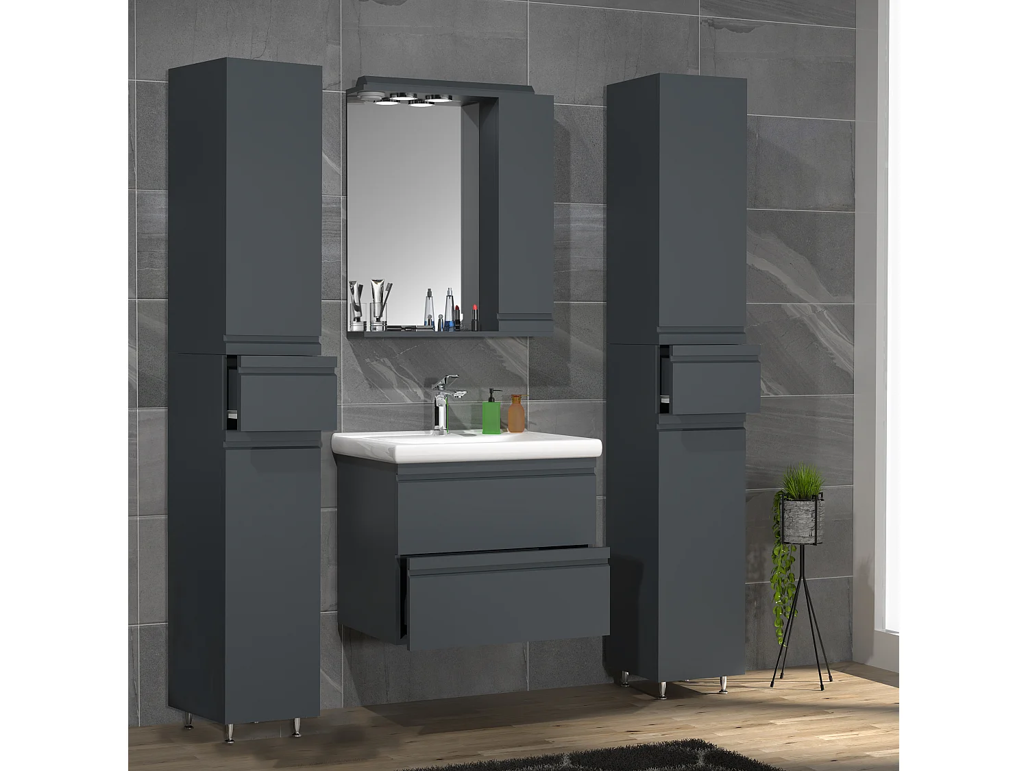 5 pz. lavabo posto lavabo Silora L