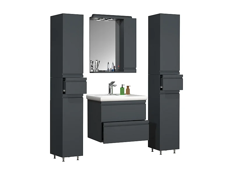 Lavabo de muebles de baño Silora Antracita AL. 180 x AN. 120 x P. 46 cm
