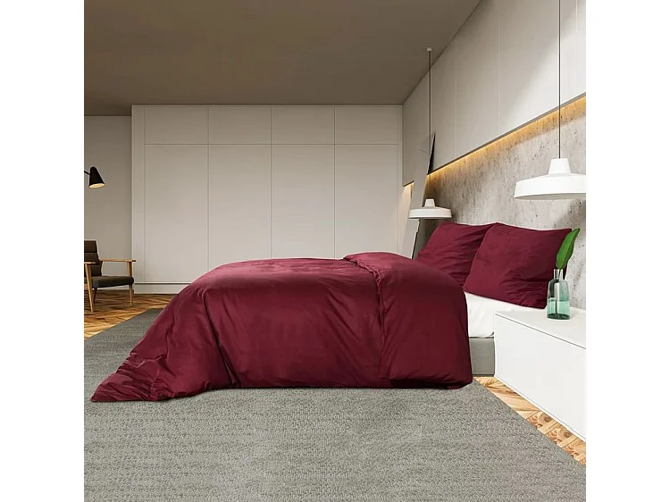 Ensemble de housse de couette Bordeaux 260x240 Microfibre