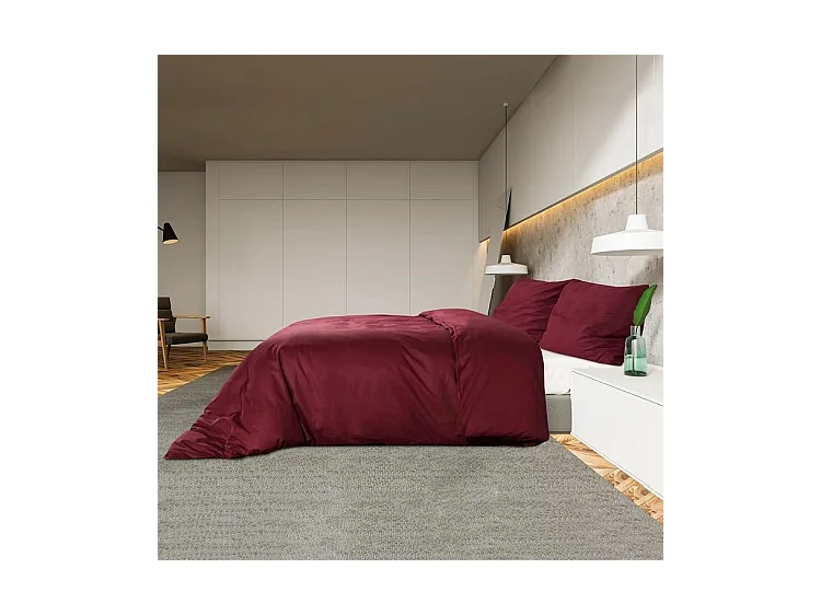 Dekbedovertrekset lichtgewicht 260x240 cm microvezel bordeaux