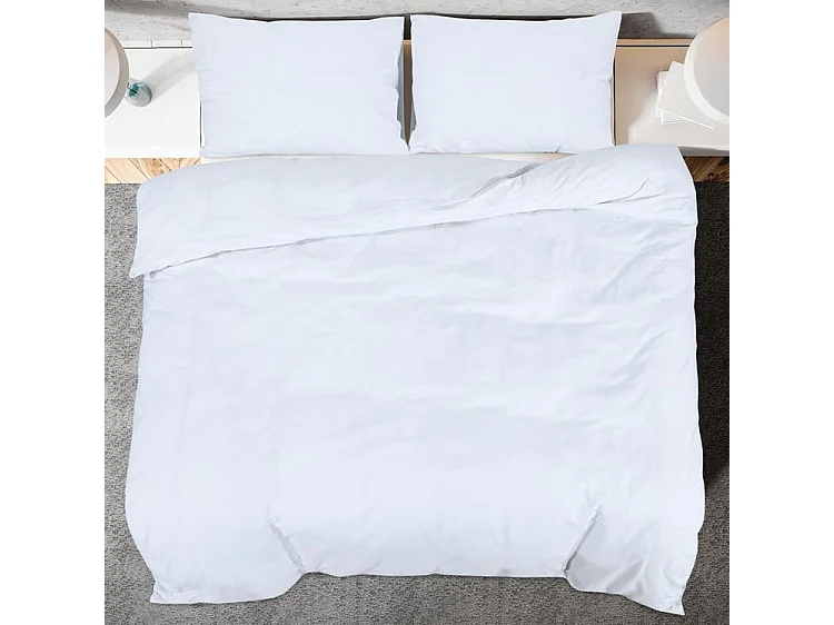 Ensemble de housse de couette Blanc 140x200 Microfibre