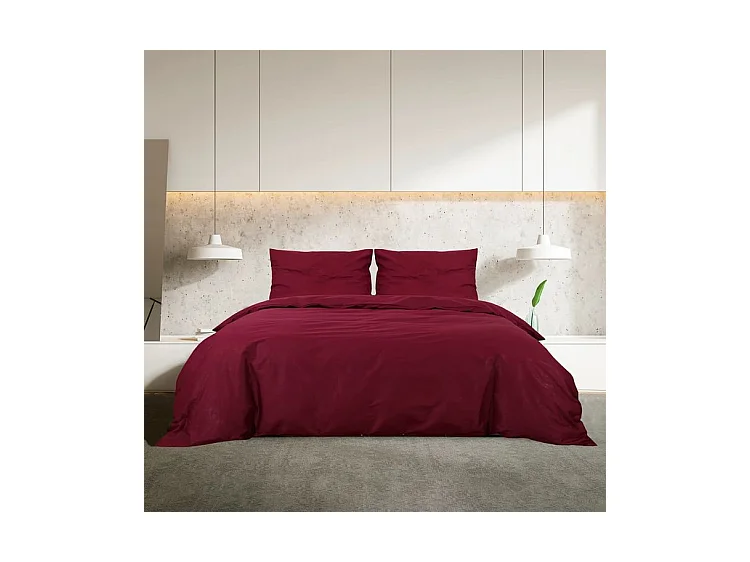 Ensemble de housse de couette Bordeaux 140x200 Microfibre