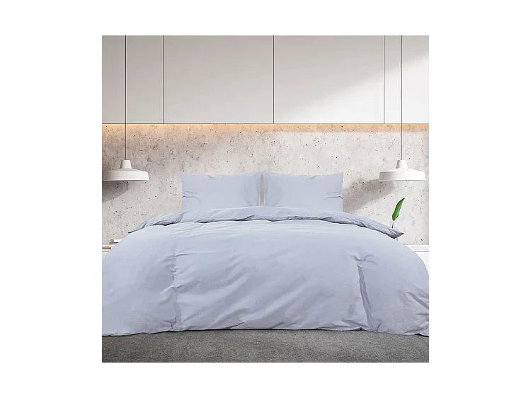 Ensemble de housse de couette Gris 140x200 Microfibre légère