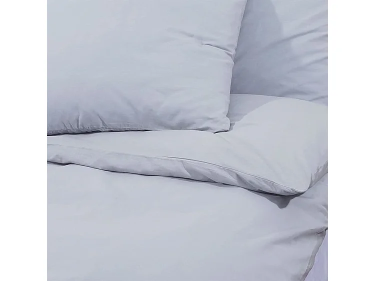 Ensemble de housse de couette Gris 140x200 Microfibre légère