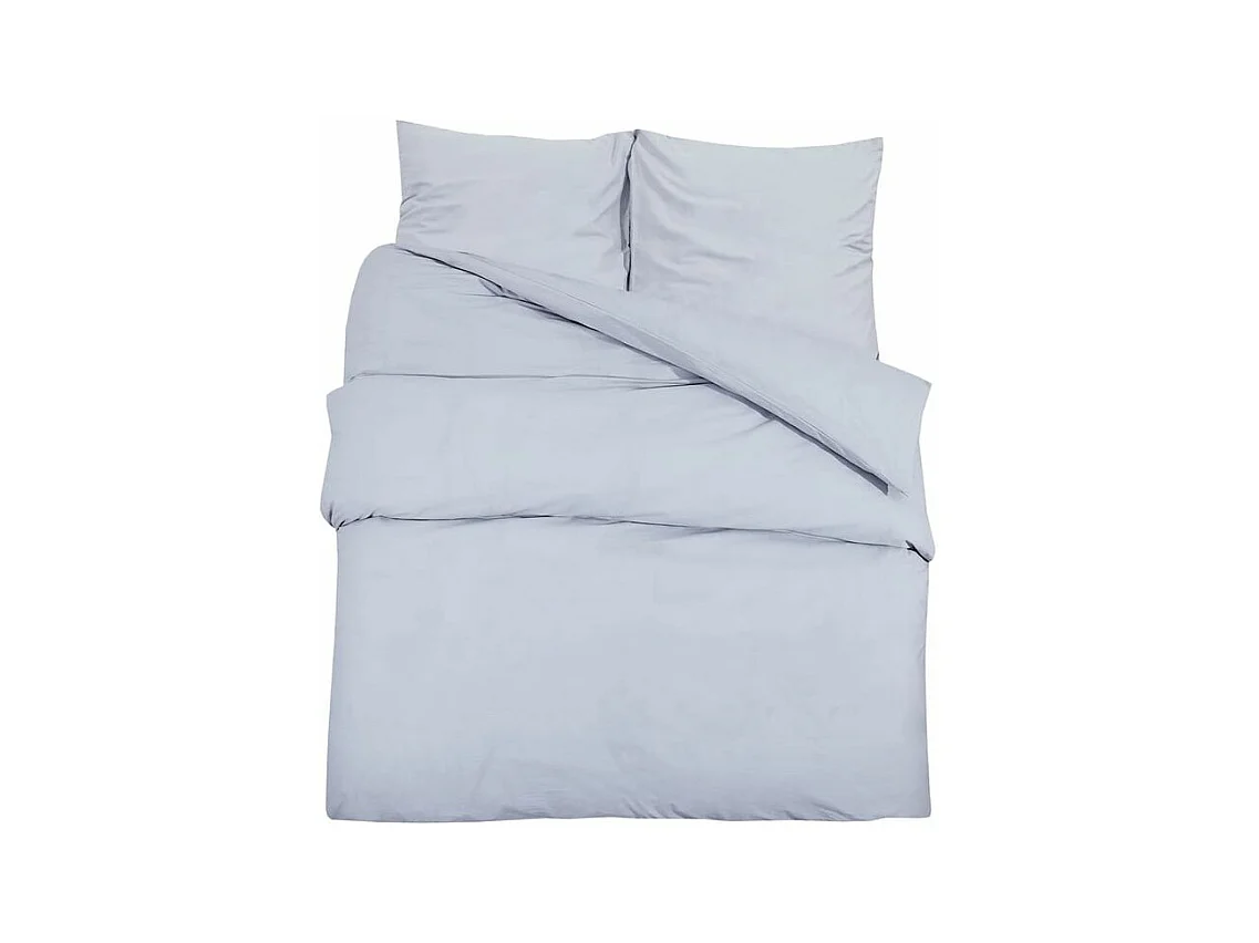 Ensemble de housse de couette Gris 140x200 Microfibre légère