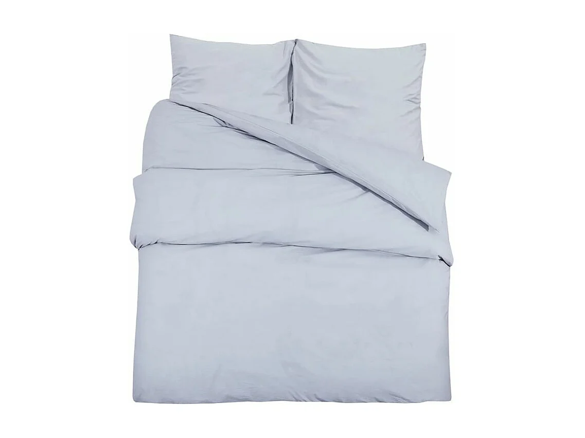 Ensemble de housse de couette Gris 140x200 Microfibre légère