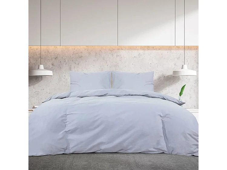 Ensemble de housse de couette Gris 140x200 Microfibre légère