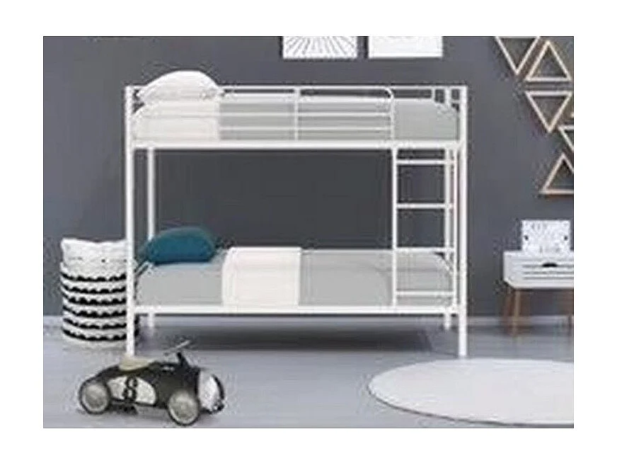 Lit superposé séparable métal 90x190 Aliza-Couleur Blanc