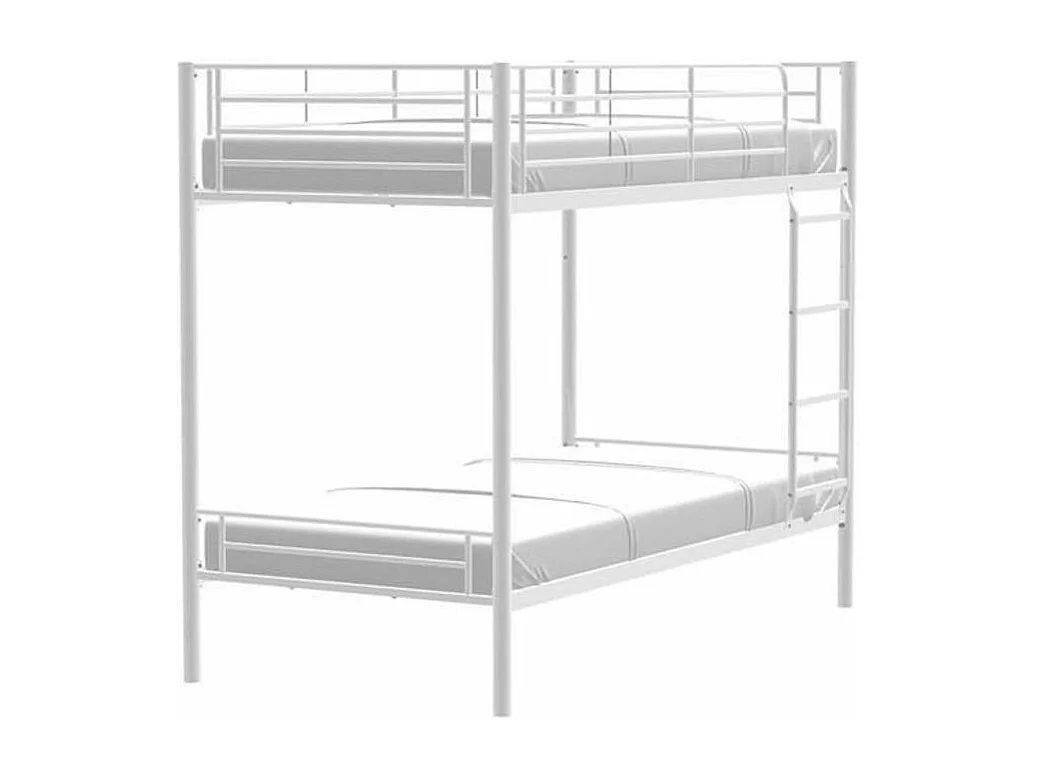 Lit superposé séparable métal 90x190 Aliza-Couleur Blanc