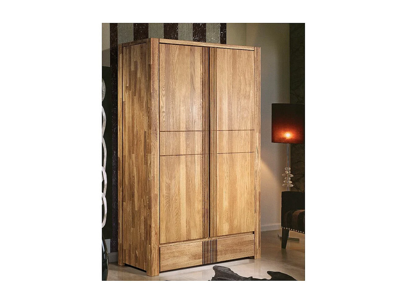 Armario de roble macizo con 2 puertas Valoria 156 cm