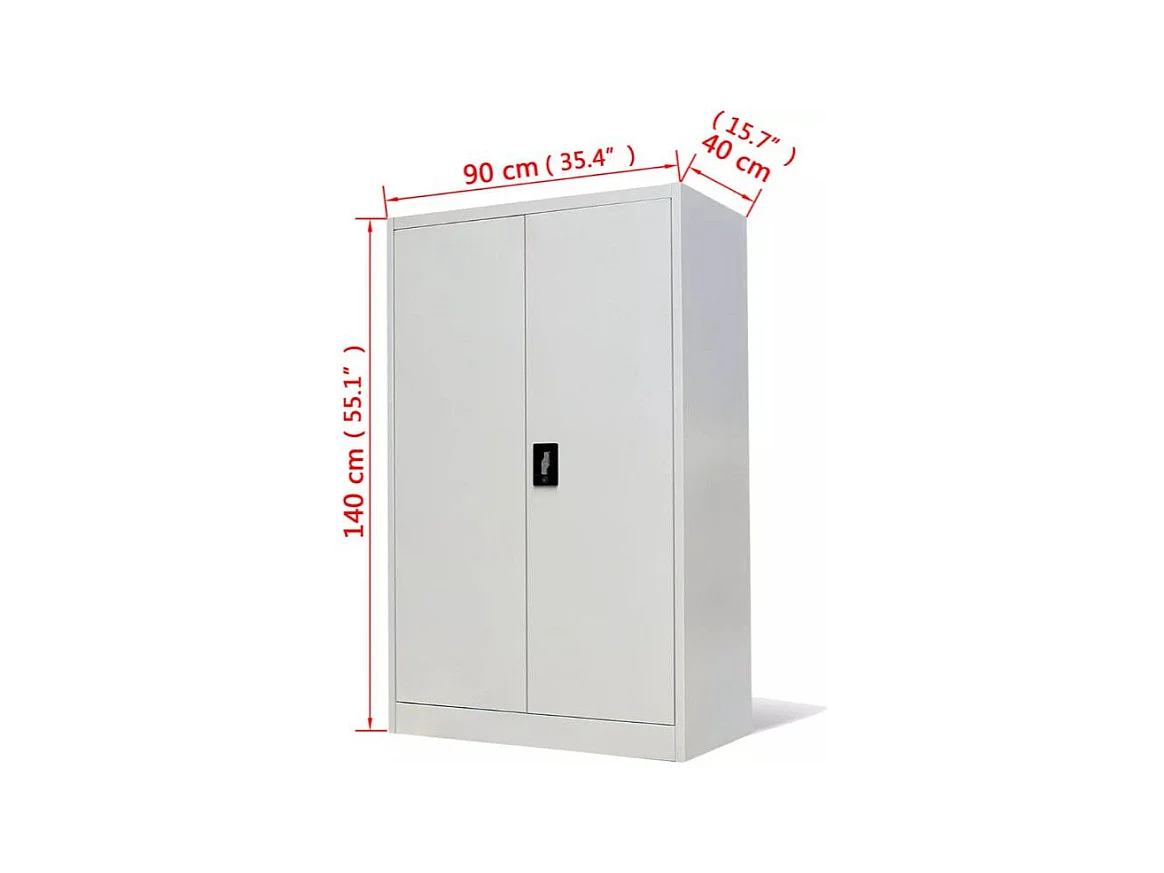 Armoire en métal blanc 2 portes Phil 90cm