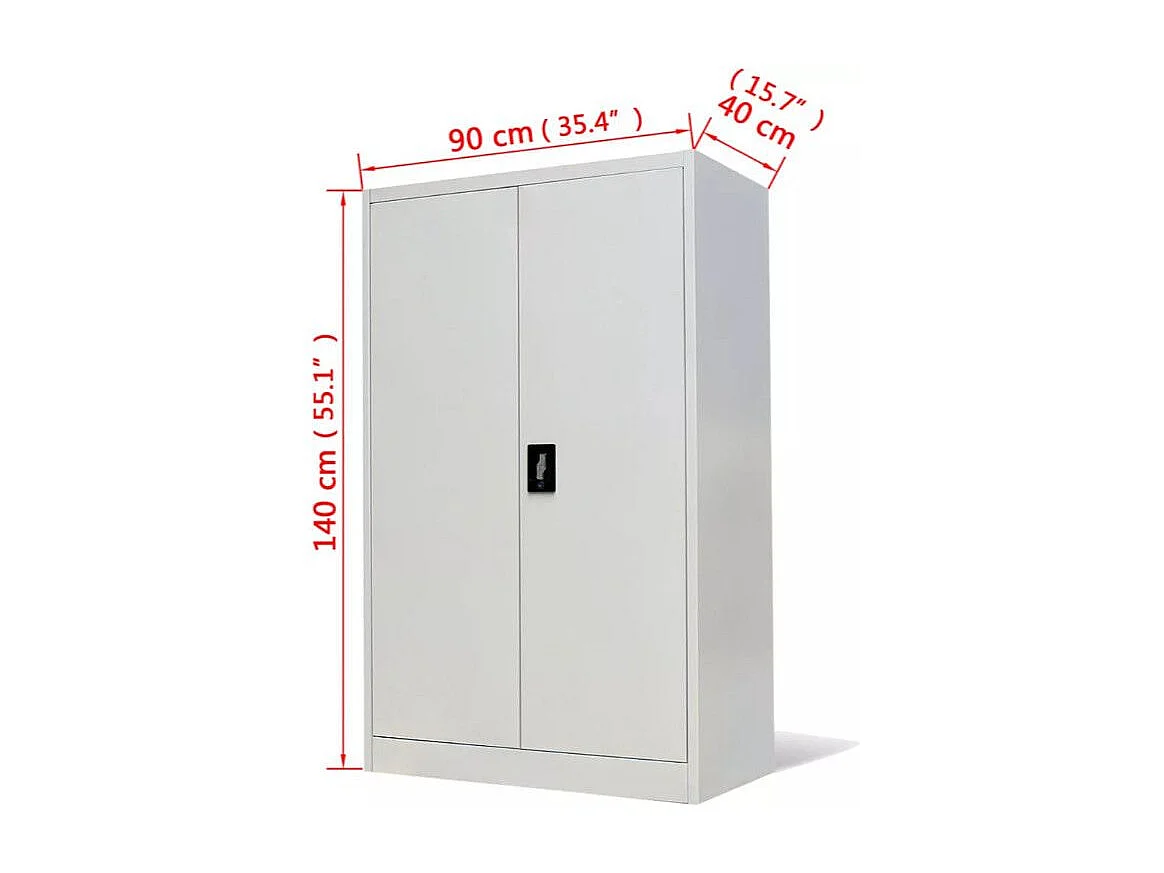 Armoire en métal blanc 2 portes Phil 90cm