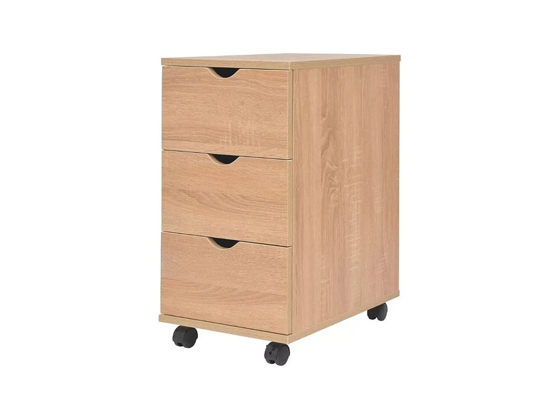 Meuble de rangement 3 tiroirs chêne clair Kapci