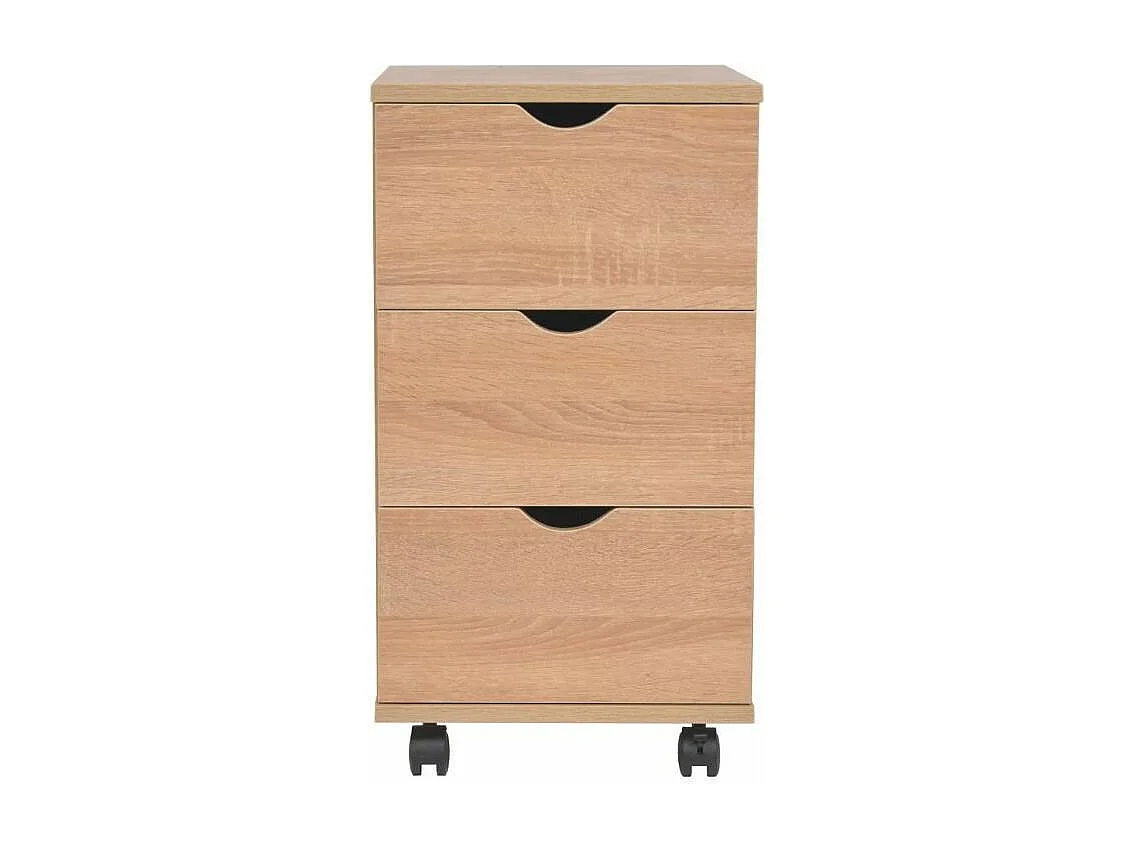 Meuble de rangement 3 tiroirs chêne clair Kapci