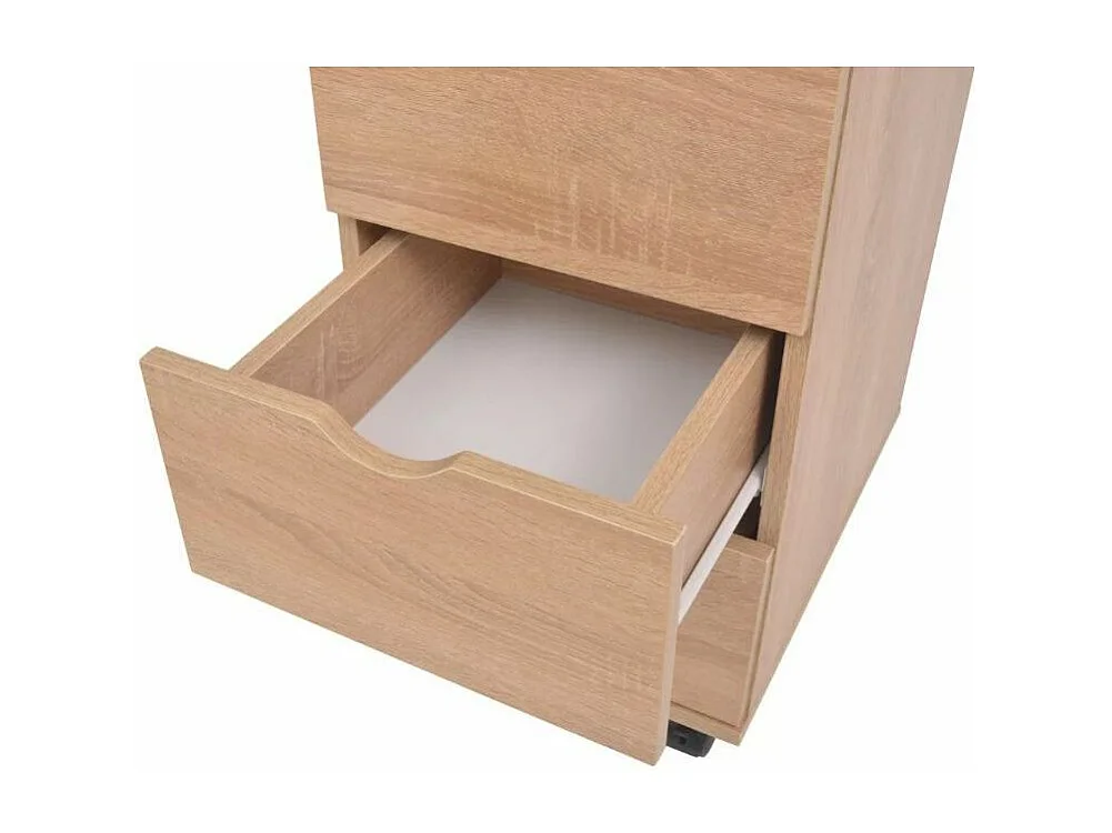 Meuble de rangement 3 tiroirs chêne clair Kapci