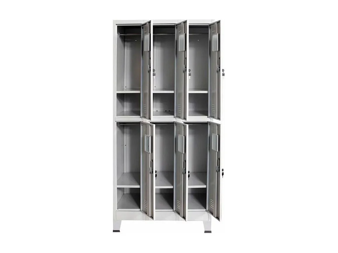 Armoire de bureau 6 portes métal gris Brook