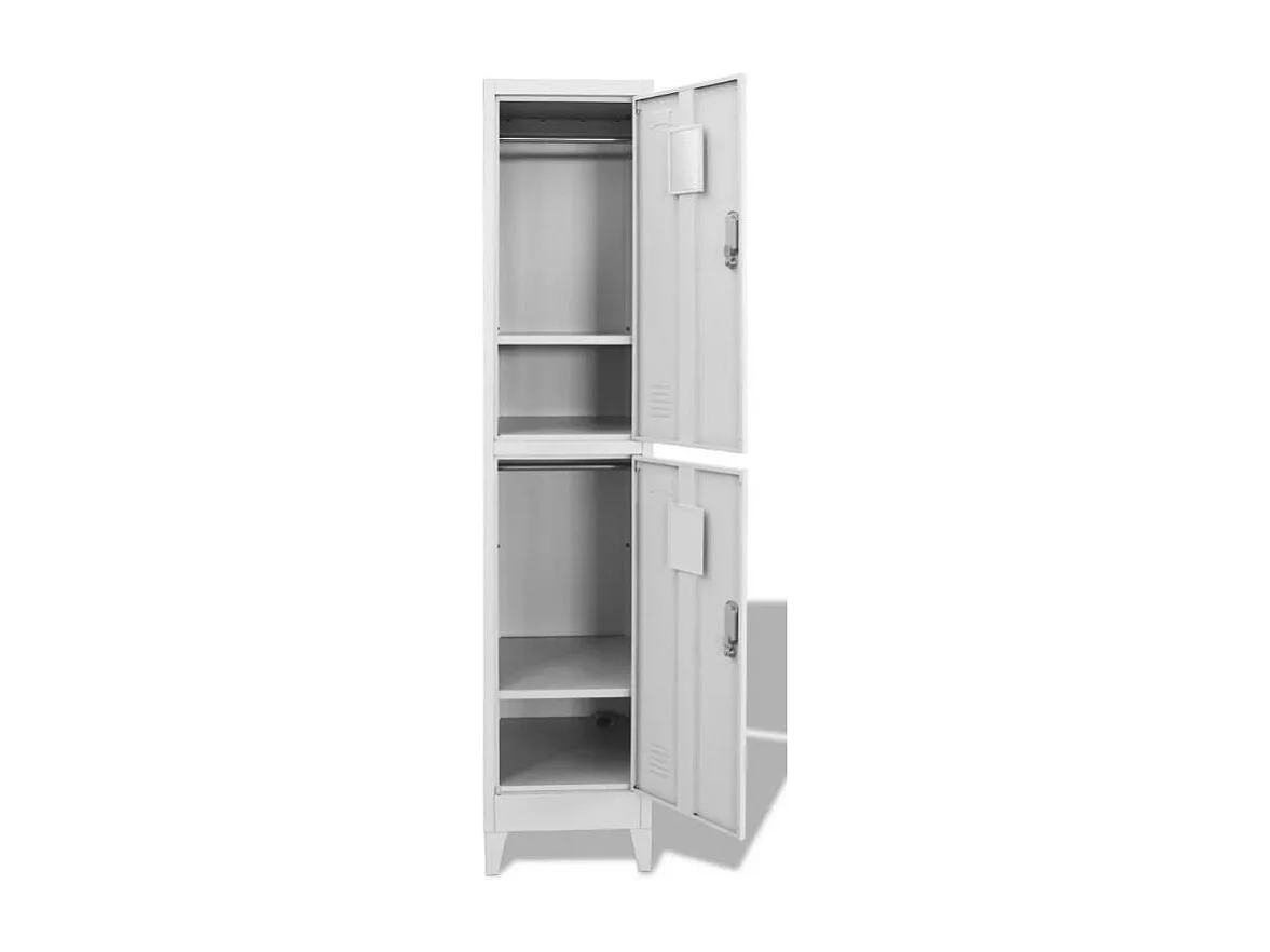 Armoire de bureau 2 portes 2 compartiments métal gris Brook