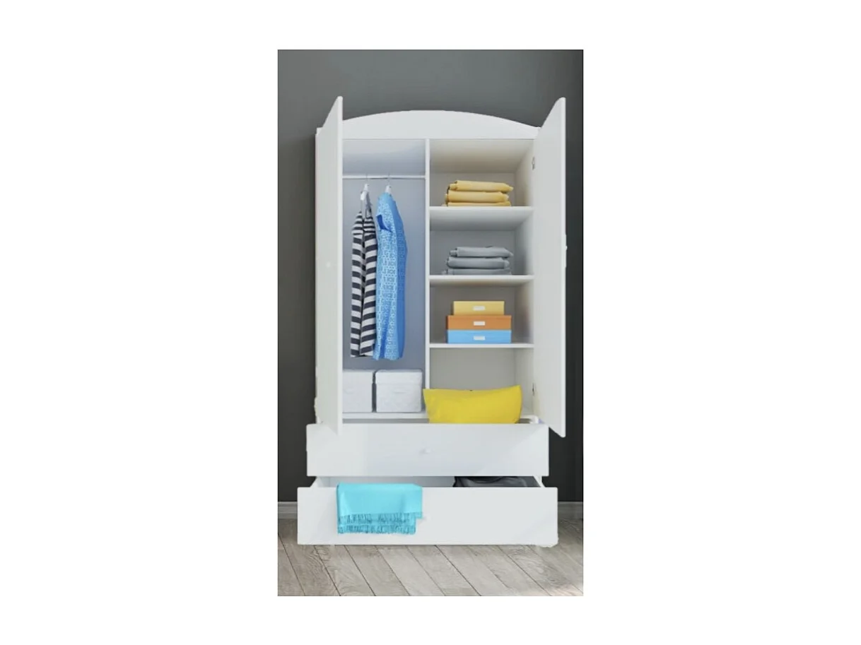 Armoire 2 portes enfant blanche Drimy