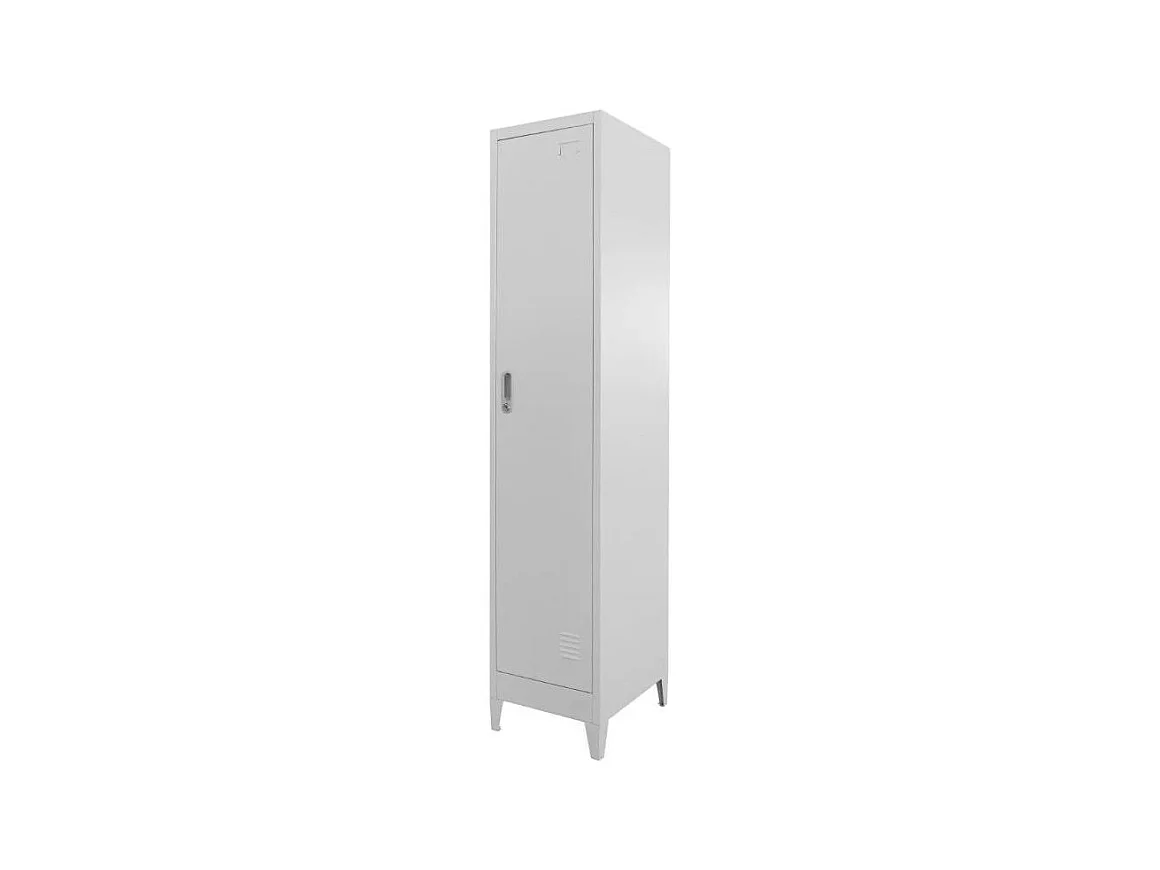 Armoire de bureau 1 porte 2 compartiments métal gris Brook