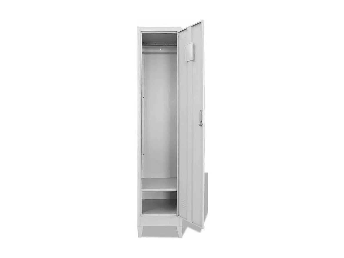 Armoire de bureau 1 porte 2 compartiments métal gris Brook