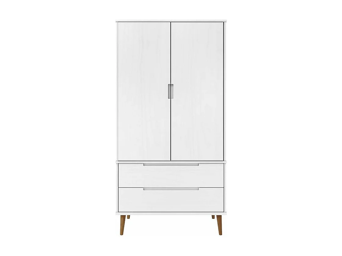 Garde-robe MOLDE Blanc 90x55x175 Bois massif de pin