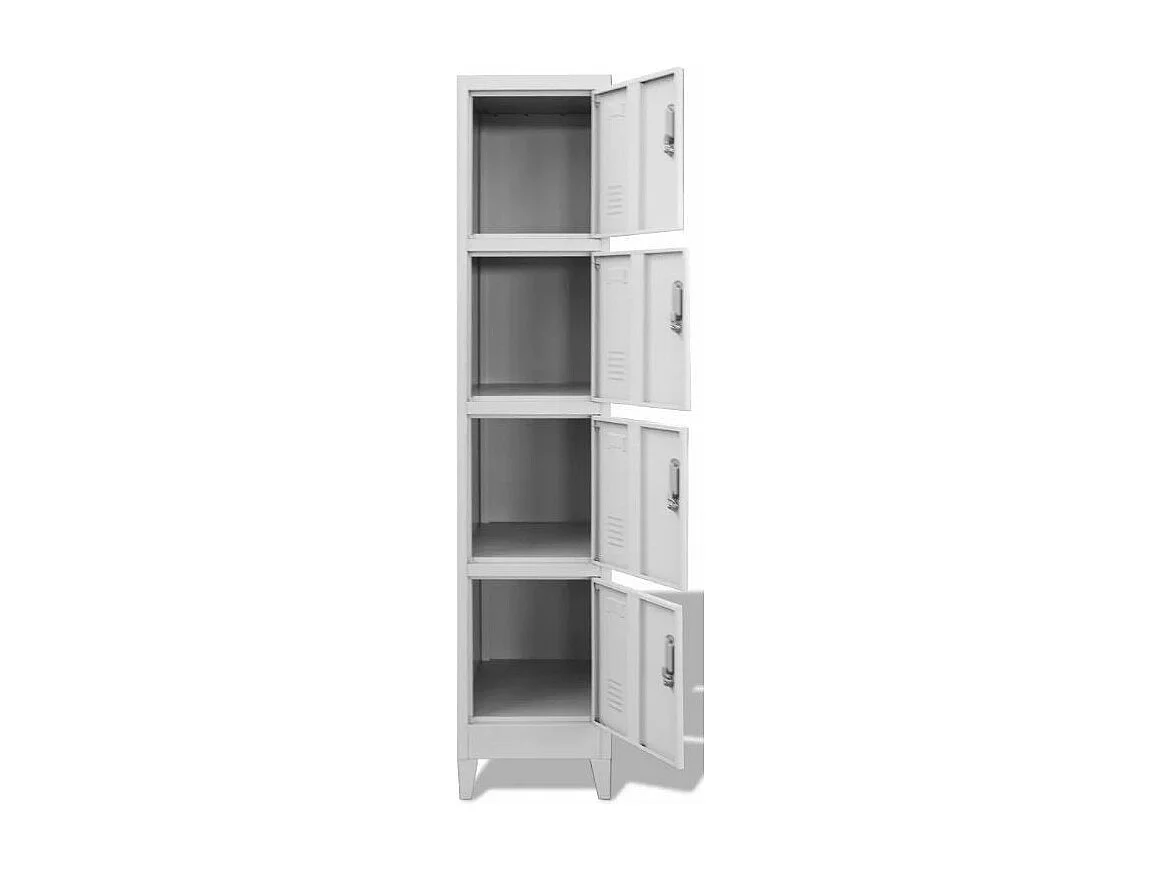 Armoire de bureau 4 portes métal gris Brook