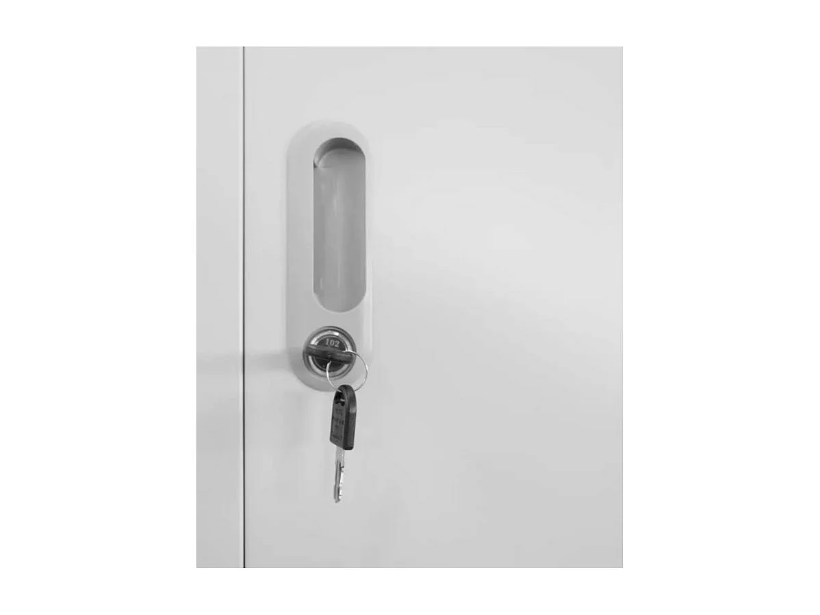 Armoire de bureau 4 portes métal gris Brook