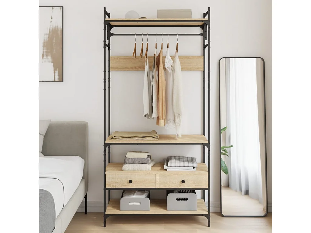 Armoire à tiroirs chêne sonoma 89x39x184,5 bois d'ingénierie