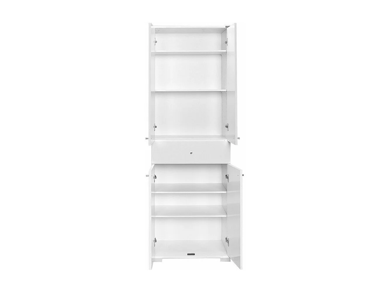 Armoire de rangement multifonctions blanche 4 portes 1 tiroir Lika 60cm