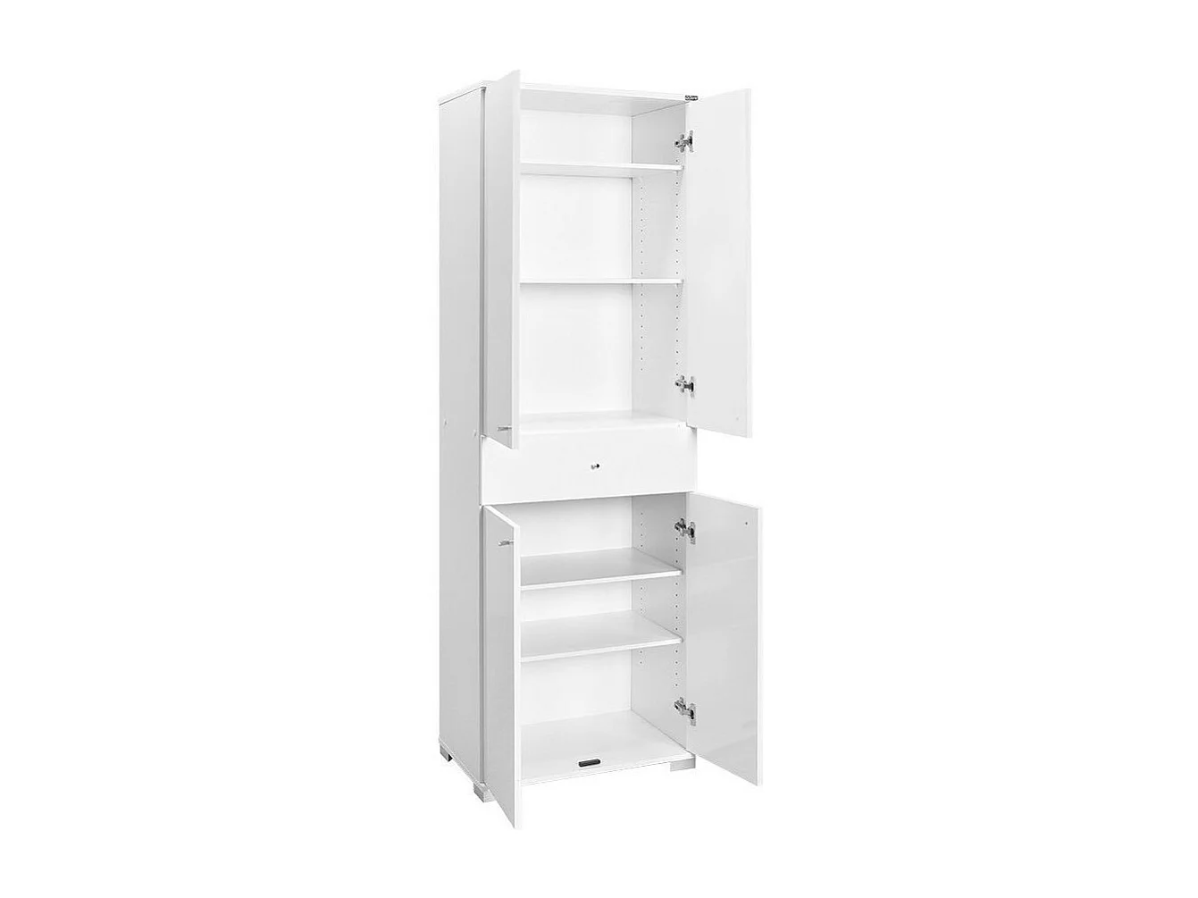 Armoire de rangement multifonctions blanche 4 portes 1 tiroir Lika 60cm