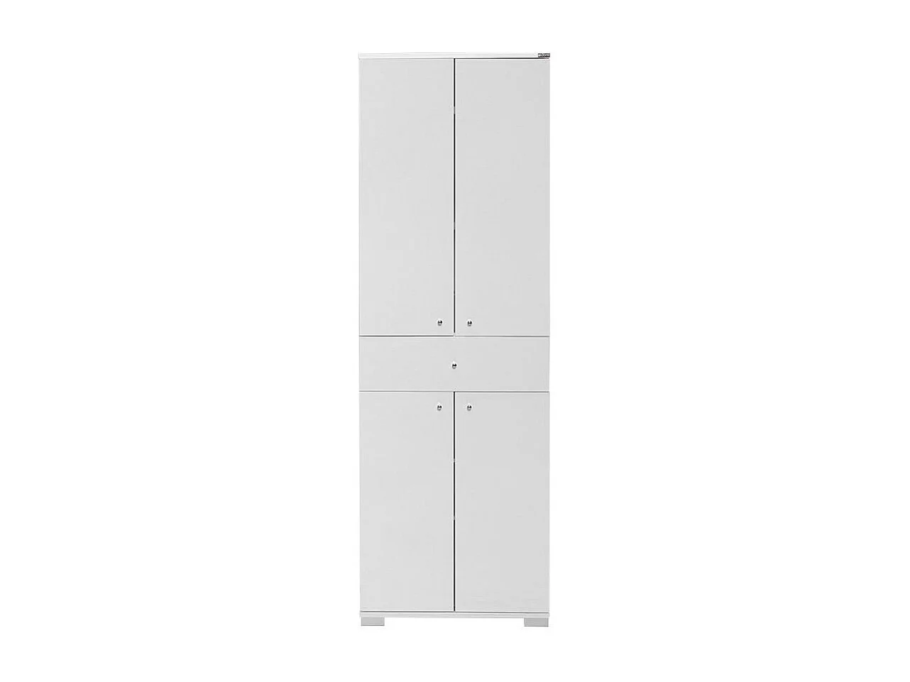 Witte multifunctionele opbergkast 4 deuren 1 lade Lika 60 cm