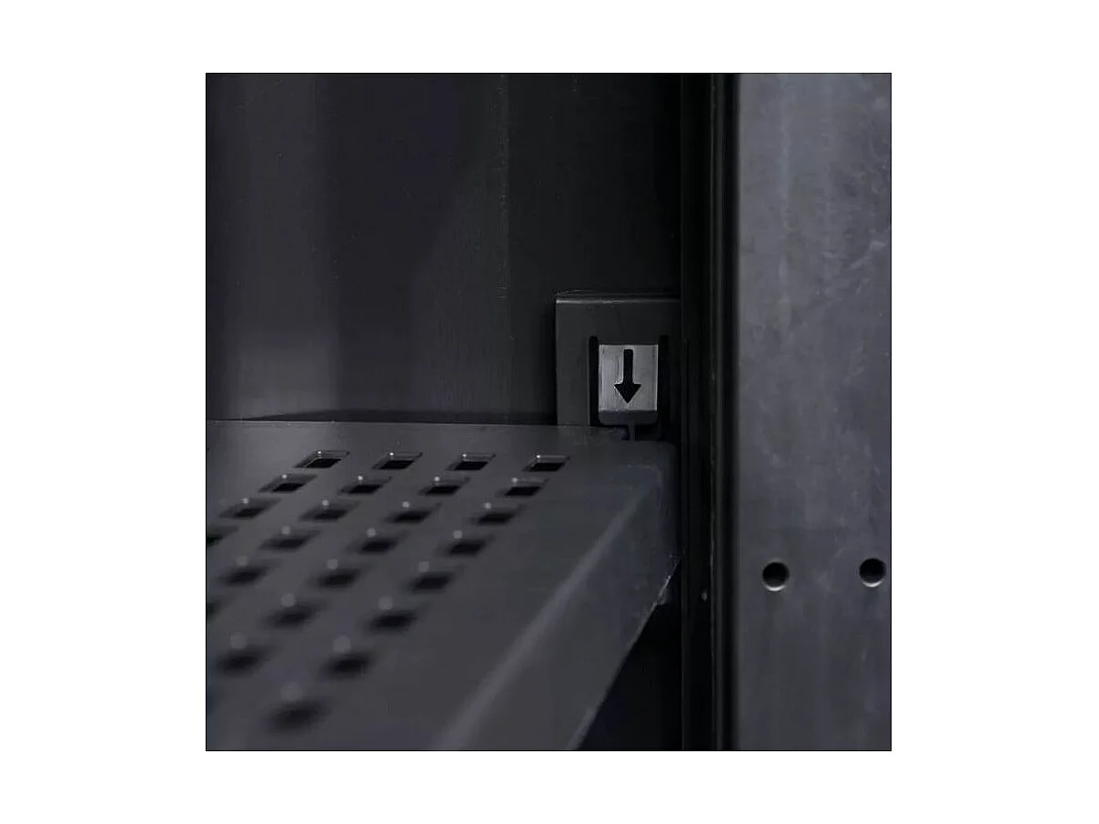 Armoire 2 portes 3 étagères gris et noir Cazé