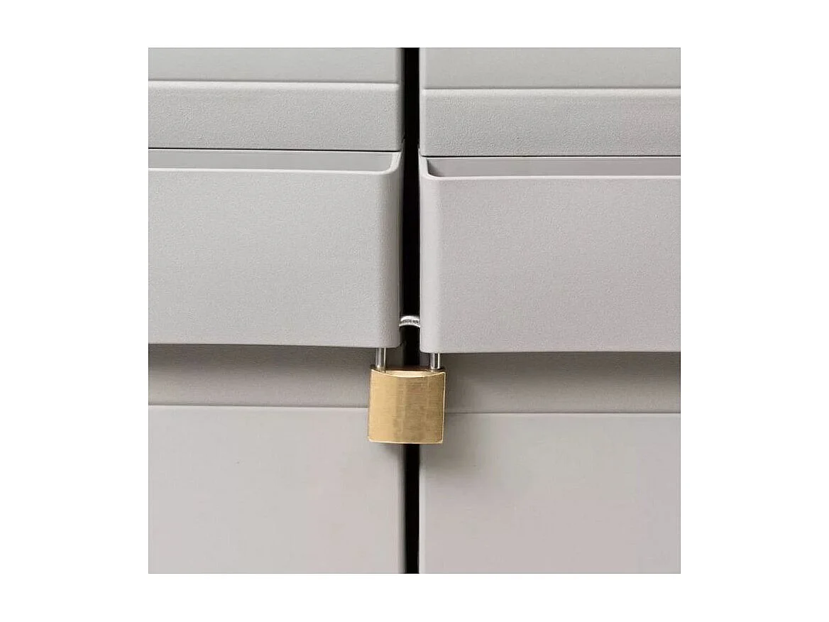 Armoire 2 portes 3 étagères gris et noir Cazé