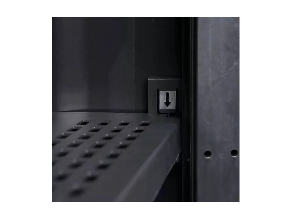 Armoire 2 portes 3 étagères gris et noir Cazé