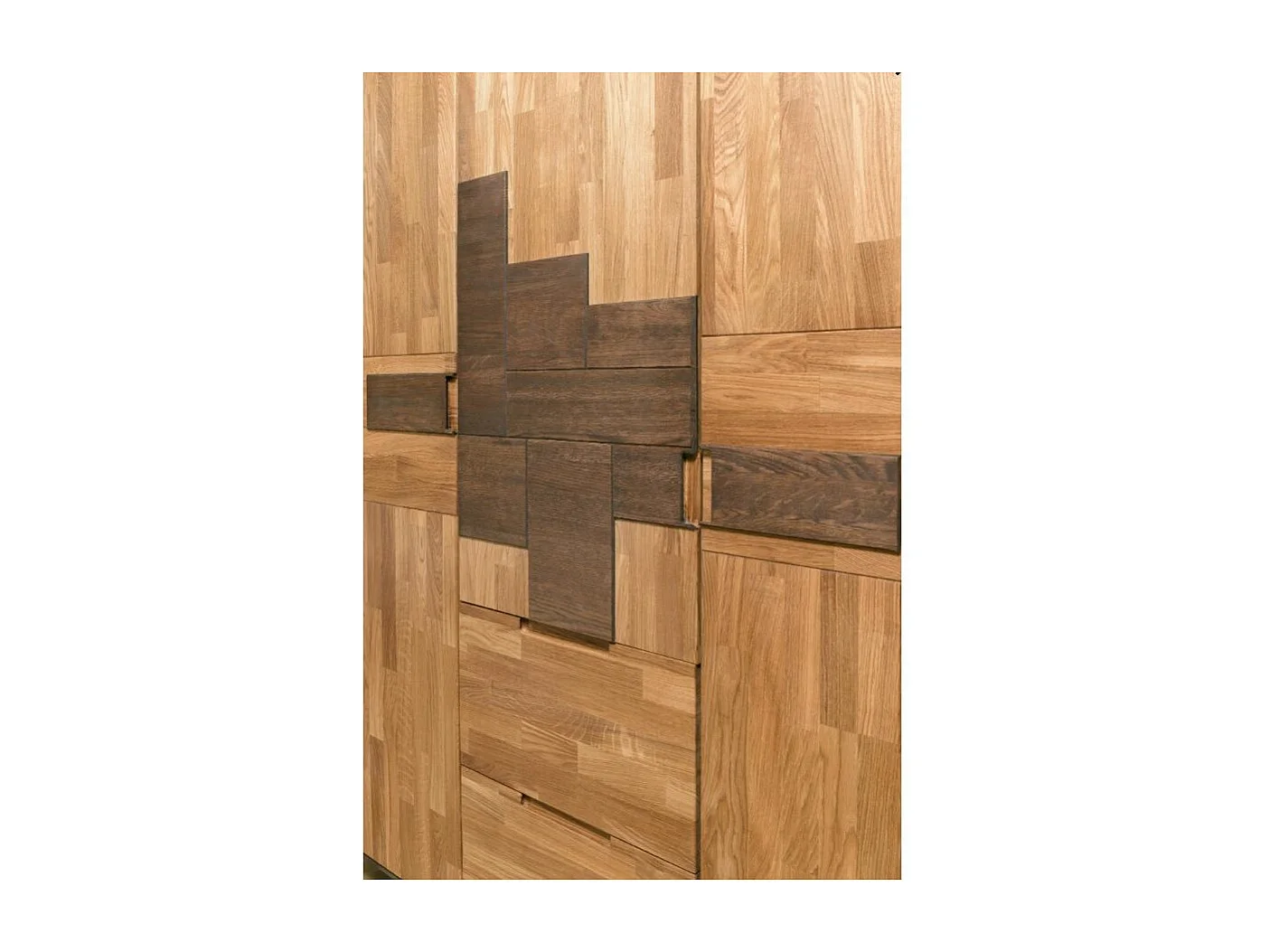 Armoire en chêne massif naturel et marron Thayla 160cm