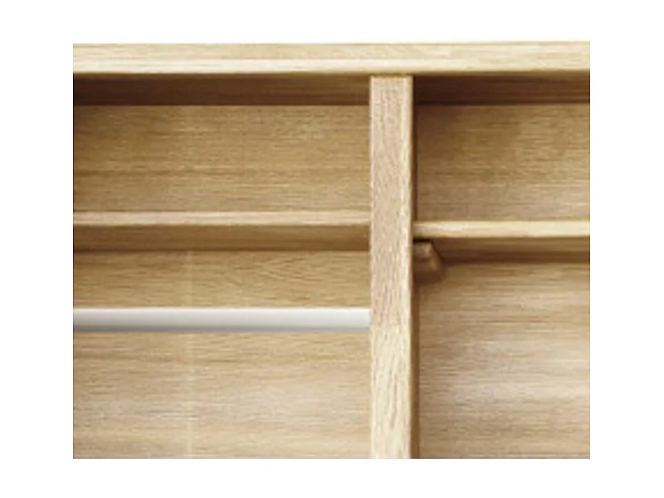 Armario de roble macizo blanqueado con 2 puertas Valoria 156 cm