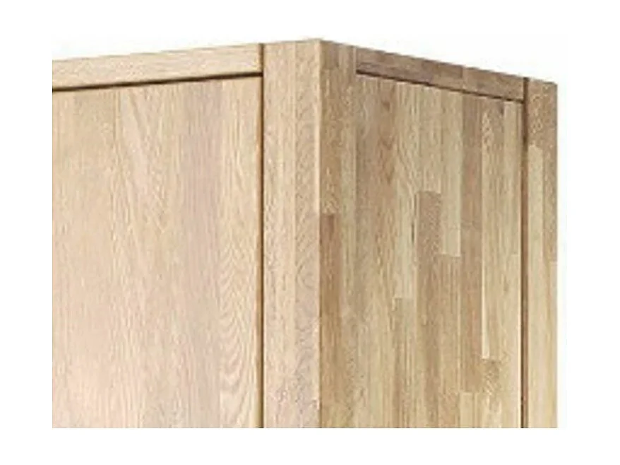 Armario de roble macizo blanqueado con 2 puertas Valoria 156 cm