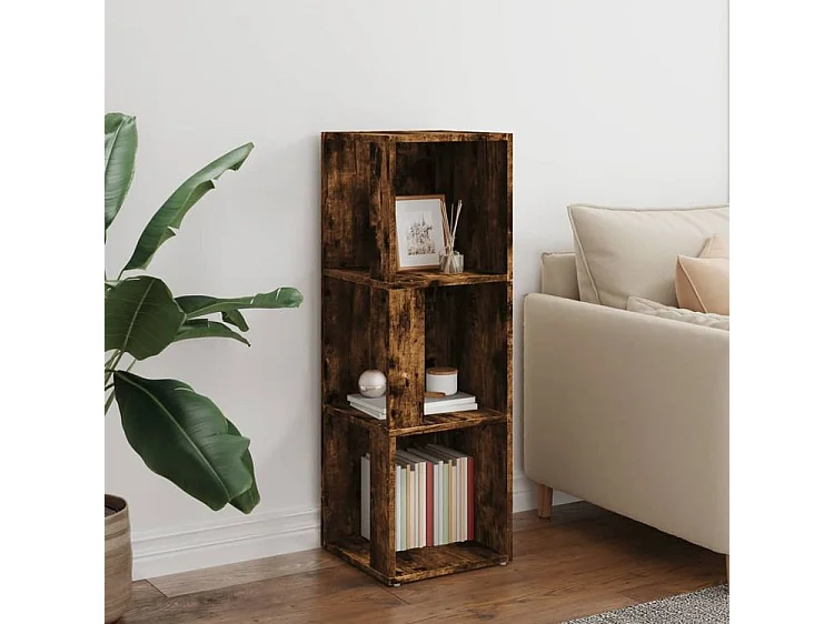 Armoire d'angle Chêne fumé 33x33x100 Bois d'ingénierie