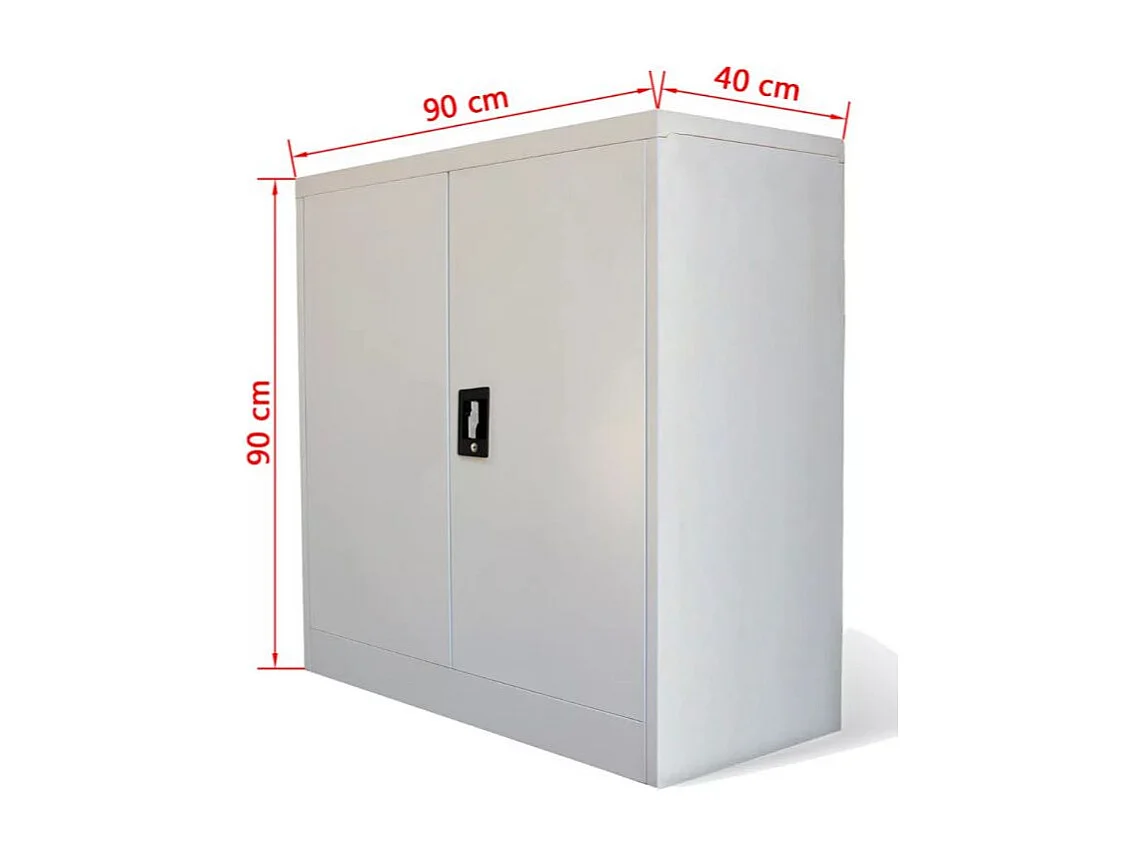 Armoire en métal gris 2 portes Phil 90cm 2