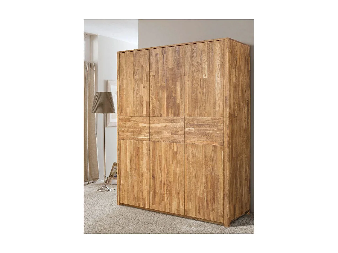 Armoire en chêne massif 3 portes Eliza 156cm