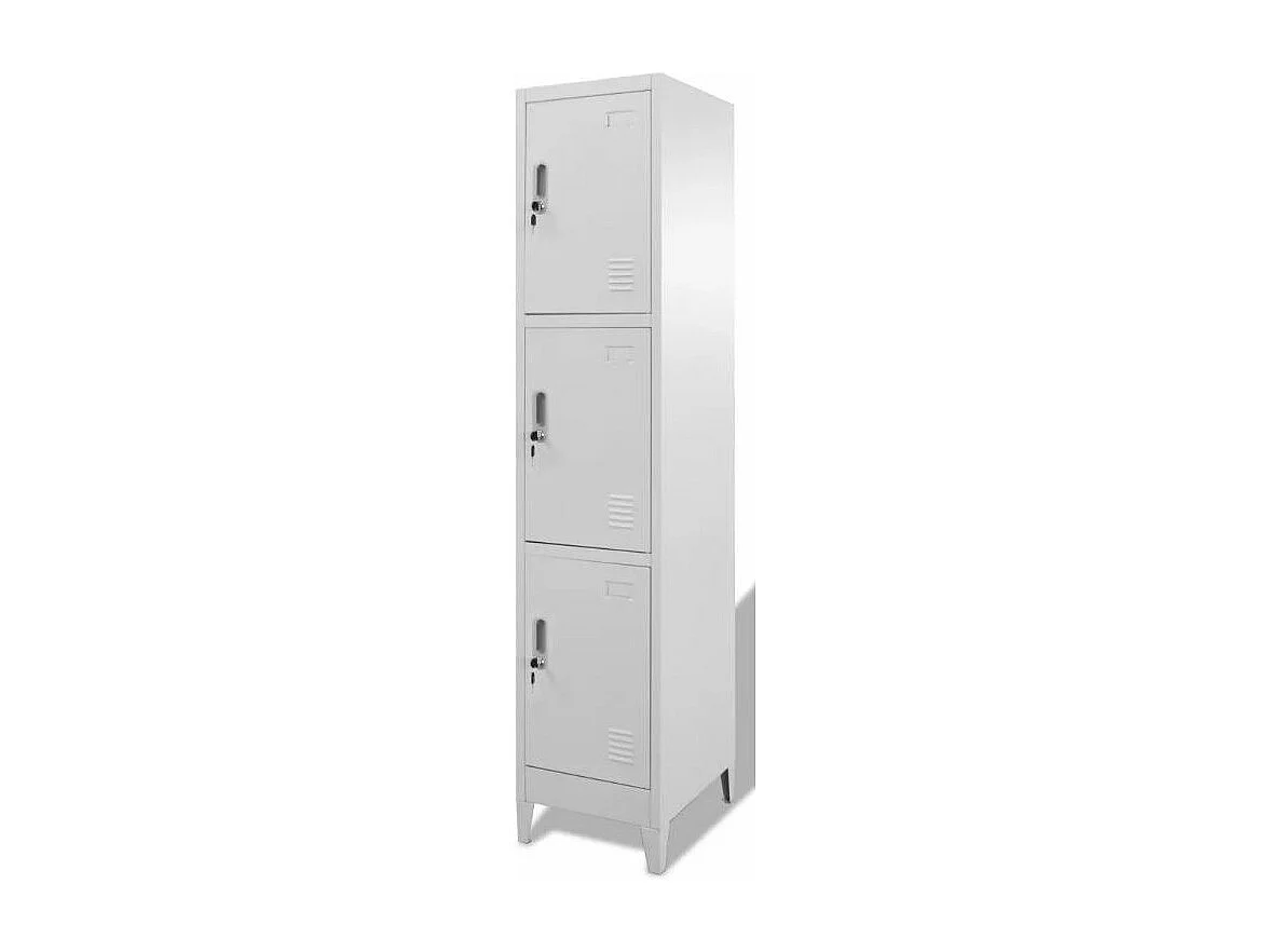 Armoire de bureau 3 portes métal gris Brook 2