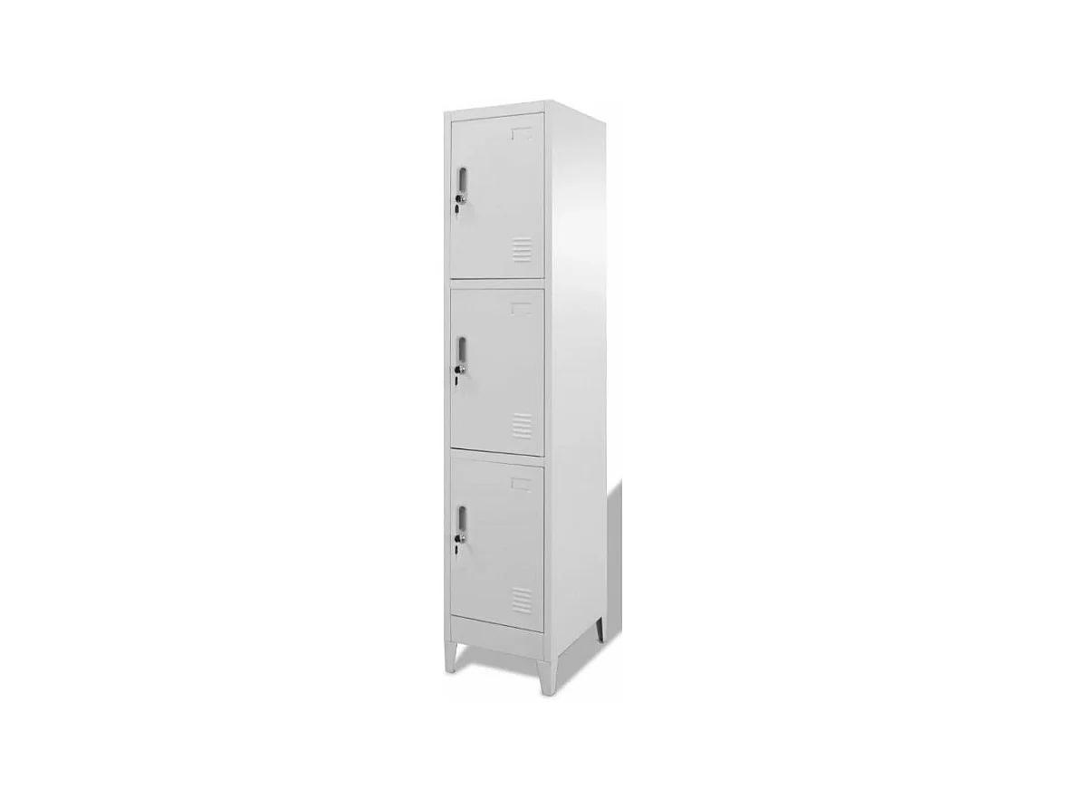 Armoire de bureau 3 portes métal gris Brook 2